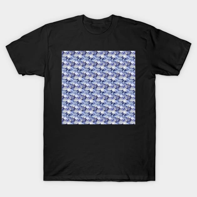 Dew on blue hydrangeas T-Shirt by bettyretro